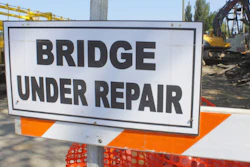 Bridge Under Repair sign at construction site