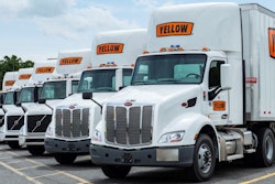 Line of Yellow trucks