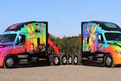 Specially wrapped R.E. Garrison trucks