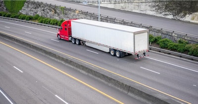 Tractor-trailer on highway