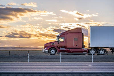 Tractor-trailer on highway