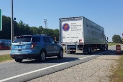 Trucks at Maine weigh station