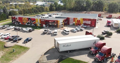 Hirschbach tractor-trailers at terminal