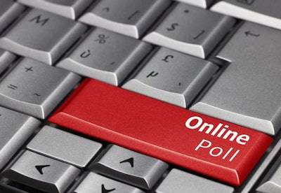 'Online Poll' on computer keyboard