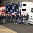 America's Road Team captains and Volvo tractor-trailer