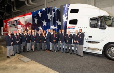 America's Road Team captains and Volvo tractor-trailer