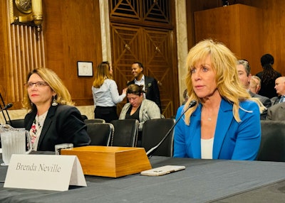 Iowa Motor Truck Association President Brenda Neville at Senate subcommittee hearing