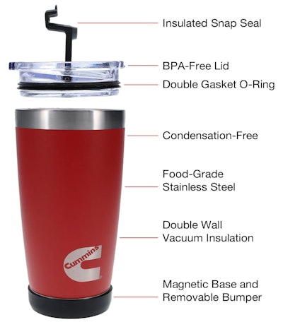 Red Cummins 20-ounce tumbler