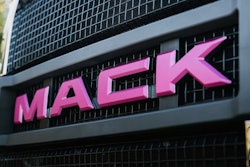 'Mack' in pink on front of truck