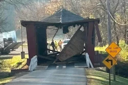Damaged of Red Covered Bridge