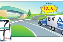 Graphic of tractor-trailer approaching parkway bridge