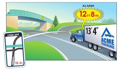 Graphic of tractor-trailer approaching parkway bridge