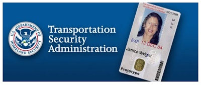 TSA logo and TWIC card