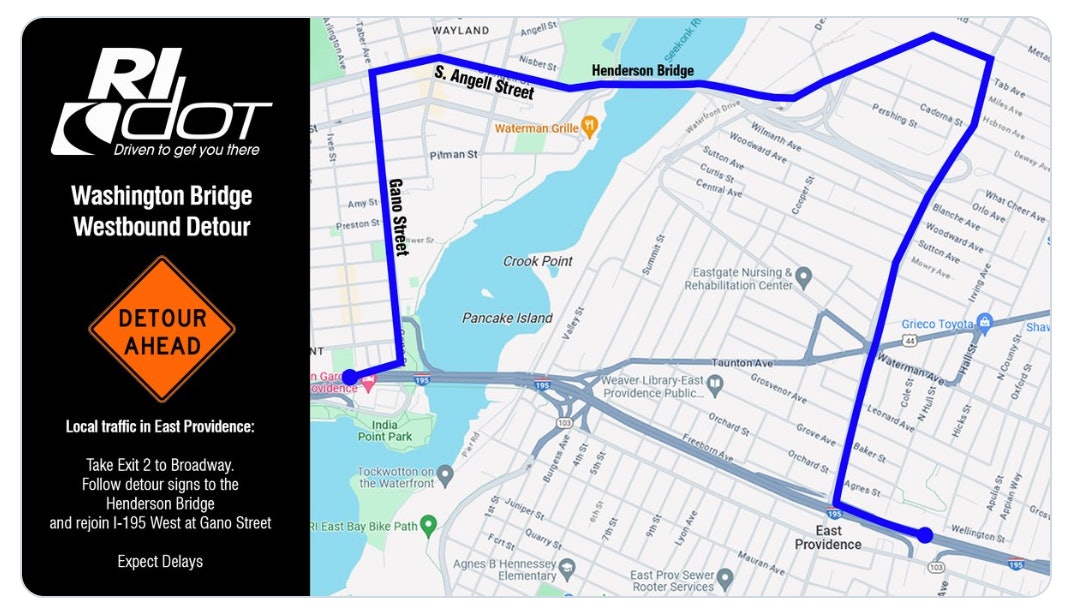 RIDOT to close Washington Bridge westbound due to 'critical