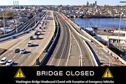 Washington Bridge closed westbound lanes