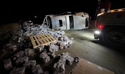 Ice cream spilled in tractor-trailer accident