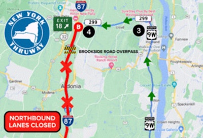 NYS Thruway detour map