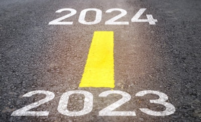 2023 and 2024 painted on highway