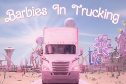 'Barbies In Trucking' pink big rig