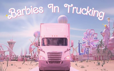 'Barbies In Trucking' pink big rig