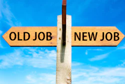 Old Job' and 'New Job' on signpost