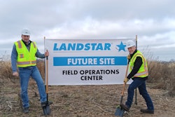 2 men breaking ground for new field operations center