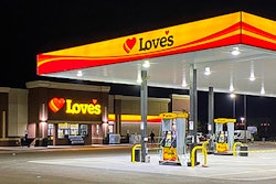 Love's Travel Stop at night