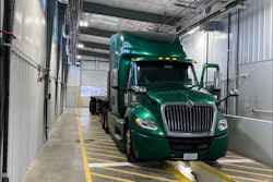 Tractor-trailer in new inspection building