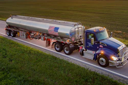 Marathon tractor-trailer on the highway
