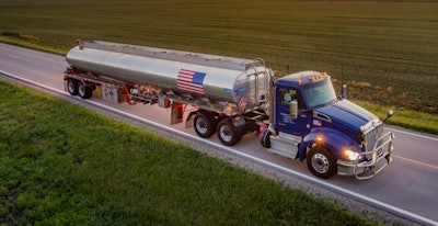 Marathon tractor-trailer on the highway