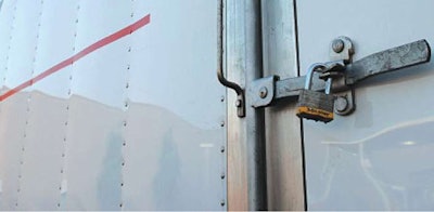 PADLOCK ON TRAILER DOOR