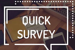 'Quick survey' in white on brown background