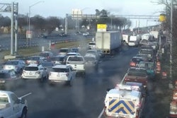 Traffic backed up by accidents on the Chesapeake Bay Bridge