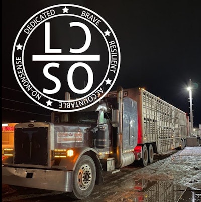 Bull hauler and Laramie County Sheriff's office logo