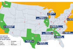 Map of most trucking bottlenecks