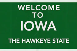 Welcome to Iowa highway sign