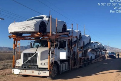 Truckload of C8 Corvettes