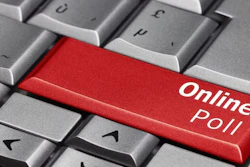 'Online Poll' on computer keyboard