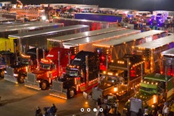 Truck show lights at night
