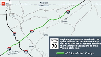 Tennessee DOT map of I-81