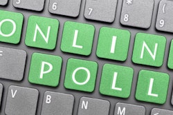 'Online Poll' on computer keyboard