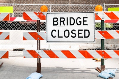 Bridge closed sign