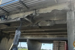 Damaged overpass
