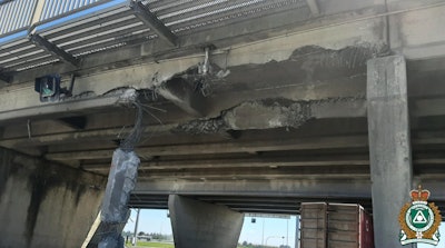 Damaged overpass