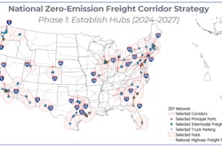 Map of zero-emission freight corridors