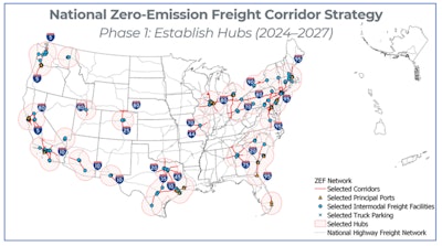 Map of zero-emission freight corridors