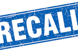 'Recall' in white on blue background