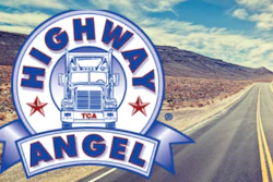 Highway Angels logo with highway in the background