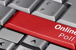 'Online Poll' on computer keyboard