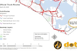 Portion of Baltimore truck routes map